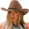 DRESHOW Cappello a tesa Larga Fedora per Donna Cappello Floscio Panama Retrò con Fibbia per Cintura