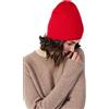 Style & Republic Berretto Sportivo in Cashmere in 100% Cashmere - Il Tuo Morbido Berretto di Alta qualità per Eleganti momenti Autunnali e Invernali, Crimson., 48