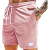 Générique Pantaloncini da uomo estivi in velluto a coste bermuda pantaloni corti con coulisse e elastico in vita corta casual tinta unita Chino Shorts con tasche Jogging Sport Running Spiaggia, A3-rosa, S