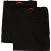 RAGNO 2 Maglie Manica Corta Girocollo Puro Cotone (Nero, 7)