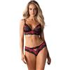 Selente Love & Fun Sfizioso Completo Intimo a 3 Pezzi: Reggiseno, Slip ed Esclusiva Benda per Occhi in Raso. Made in EU.