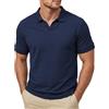 Elainone Polo Uomo Manica Corta con Scollo a Y Senza Bottoni | 65% cotone e 35% poliestere, vestibilità regular, stile smart casual per ufficio, tempo libero e viaggio