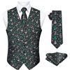 Enlision Gilet da Uomo Funky Natale Gilet Cravatta Fazzoletto Christmas Set Nero M