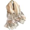 LumiSyne Sciarpa Di Seta Di Gelso Foulard Chiffon Donna Delicato Ricamo Di Rosa Tulle Trasparente Leggero Morbido Sciarpa Lunga Scialle Di Protezione Solare Stole Primavera Autunno