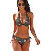 942 Costumi da Mare Donna Simpatico Motivo Natalizio Abiti da Spiaggia Sexy Costume da Bagno Bandeau Due Pezzi Costumi da Bagno Donna