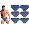 Navigare 6 Slip Uomo, Mutanda Elasticizzata in Cotone, Elastico Esterno Parlato, Misure dalla S alla XXXL, Varie Fantasie (IT, Testo, S, Regular, Regular, 1423 Slip)