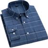 Adhdyuud - Camicia da uomo in cotone Oxford a righe, casual, da lavoro, a maniche lunghe, a scacchi, vestibilità regolare, con taschino, XL