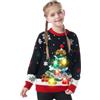Giggling Getup Brutto maglione natalizio per bambini con illuminazione a LED per albero di Natale brutto maglione natalizio per bambini