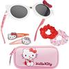 Get Trend Set Occhiali da Sole Protezione UV e Accessori Capelli Bambina con Borsa Piccola Mollette Capelli Scrunchies Borsa
