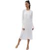 LIU JO HOME Elegante Camicia da Notte in Cotone, con abbottonatura Serafino Profondo ed Elegante Pizzo Applicato sulle Maniche e sulla Scollatura, Ideale per partoriente. Liu Jo