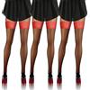 sesto senso 3 Paia Calze Autoreggenti con Cucitura Posteriore 20 DEN Donna Sexy Lingerie Nero Rosso 3/4 PD_07