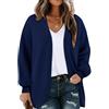 Chicrise Cardigan Donna Casual Lungo Spolverino Cerimonia Aperto Maglioncino Generico Traspirante BluScuro Piccolo 34-36 S