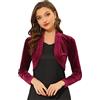 Allegra K Donna Cardigan Bolero Shrug in Velluto a Maniche Lunghe | Aperto sul Davanti Adatto a Feste e Occasioni Semiformal