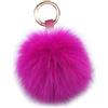 Xsclpomddy Portachiavi con pompon in pelliccia di volpe, grande, con palla di pelliccia soffice, ciondolo per borsa