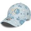 New Era New York Yankees Berretto Cappello per Donna Ragazze Floreale Blu Logo della Squadra Regolabile Fiore Baseball
