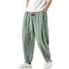 WAZHAKU Pantaloni harem da uomo Baggy Aladin, stile giapponese, per il tempo libero, da jogging, da uomo, pantaloni cinesi, pantaloni harem, pantaloni hippie yoga, palloncino Bloomer, casual