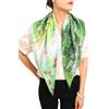 Prettystern foulard donna Colorata pura seta 90x90 cm quadrato Scialli Sciarpa Elegante Arte Claude Monet Ninfee verde e bianco P067