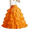 DaPongZhi Sottogonna Sposa Lungo per Nozze Gonna 4 Cerchio Donna per Abito Sottoveste Abito con 5 Strati Balze Gonna Hallowen Matrimonio Carnevale (Orange, One Size)
