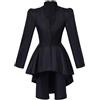 Saniplaycos Giacca da donna steampunk vittoriana cappotto medievale vintage gotico tailcoat manica lunga camicia smoking, nero, XXX-Large