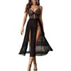Avidlove Lingerie Sexy Lingerie da Donna Set Lingerie di Pizzo Babydoll in Rete con Scollo a V Intimo Corpetto Camicia da Notte Longe Indumenti da Notte con Spacco Laterale Negligee