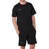 The Essentials Wardrobe Pigiama corto da uomo a maniche corte, abbigliamento da notte in cotone, taglia S-4XL, Nero , XXXXL