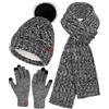 Bequemer Laden Donna Invernale Pon Pon Cappello Sciarpa Touch Screen Guanti Set con Fodera in Pile, Berretto in Maglia a Trecce Sciarpe Regalo