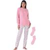 Pigiamiamoci Pigiama Donna Pile Invernale + Calze Ciniglia Omaggio Pigiama Pile Coral Morbido Caldo scatolato Idea Regalo (IT, Testo, XL, Regular, Regular, PELLICCIOTTO Rosa 955)