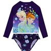 Disney Costume Mare Bambina Frozen, Costume Bambino Piscina Elsa E Anna, Costumi Bambina Manica Lunga, Blu 7-8 Anni