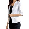 Generic Blazer Elegante Giacchetta Corta Donna Maniche 3/4 Lino Casual Aperta Tinta Unit Lavoro Ufficio Tempo Libero Mezze Stagioni Wh1 XXL