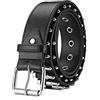 LumiSyne Cintura Borchiata Donna Uomo Punk Rock Rivet Cintura In Pelle Nero Con Decorazione In Metallo Argentato Accessori Di Abbigliamento Gotico Cintura Personalizzata Per Jeans Hip Hop Masquerade