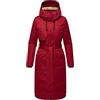 Navahoo Cappotto invernale da donna caldo parka lungo con colletto alto e morbido cappuccio Hokulanii XS-XXL, rosso scuro, XS