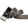 Surrycee Cintura extra lunga (105-150 cm) Cintura da uomo/donna con 3 fori e borchie Cintura in metallo con rivetti punk rock in vera pelle gotica per jeans, larghezza 3,8cm,Nero,115cm/waist:38~40