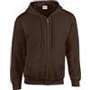 Gildan Heavy Blendâ Full Zip Hooded Sweatshirt Felpa, Dark Cioccolato, 2XL Unisex Adulto, Marrone (Dark Chocolate), XX-Large