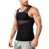 Junlan Maglietta Riduttrice da Uomo Fascia Gilet Interno Compressione Senza Maniche Body Shaper, Nero , M