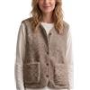 Vinuwu Gilet da donna senza maniche, in pile, da donna, tinta unita, con scollo a V, con bottoni, orsacchiotto, gilet da donna in pelliccia