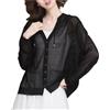 WLLDDDIU Coprispalle Elegante, Cardigan con Cappuccio e Bottoni da Donna, Leggero, Corto, Giacca A Maniche Lunghe, in Maglia, Elegante Copricostume per Abiti, Capospalla Estivo, Nero, Taglia S
