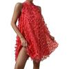 Cocila Vestiti Eleganti Donna Invernali Vestiti Cotone Donna Estivo Lunghi Vestito Cotone Svasato Abiti Corti Eleganti Vestiti da Damigelle Colore Ottanio Vestito Donna Rosa Cipria