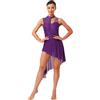 inhzoy Vestito da Ballo Latino Americano Tango Donna Abito da Balletto Danza Lirica Contemporanea in Pizzo Floreale Body Ginnastica Ritmica Vestito da Pattinaggio Artistico