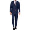 VEQUÈ Abito Elegante da Uomo Gessato Primavere Estate Completo Giacca e Pantalone Vestito a Righe Formale Due Pezzi Casual Elegante Matrimonio (IT, Numero, 54, Regular, Regular, Blu)