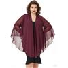 BEAUTELICATE Scialle Donna Elegante per Cerimonia Taglie Forti Chiffon Coprispalle Sheer Stola Donna per Matrimonio Estivo Sposa Abiti (Cabernet Sauvignon, Taglia Unica)