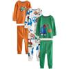 NEXT Ragazzo Confezione da 3 Pigiami Comodi Green/Orange Transport 18 Mesi-24 Mesi