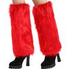 Nanxson Scaldamuscoli In Pelliccia Da Donna Copristivali Lunghi Invernali In Pelliccia TTW0034 (Rosso Brillante)