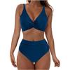 Generico Costume Donna Due Pezzi Push Up Bikini Donna Mare Da Bagno (Solo Pezzo Sopra) A Fascia Triangolo Nero Costumi Per Ciclo Mestruale Curvy Colors Perizoma Imbottito Leopardato Seno Piccolo 2Xl Premaman
