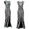 KBOPLEMQ Abito da donna Gatsby Charleston da sera con paillettes, lungo, anni 1920, abito da cocktail flapper, in tulle, abito da ballo 1920 retrò stile cocktail flapper, O argento, L