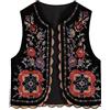 Alaurbeauty Gilet da donna Y2k Floreale Ricamato Top Vintage Open Front Boho Cardigan Gilet Casual Senza Maniche Cropped Gilet Capispalla