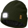 ATNKE LED Cappello con Luce, USB Ricaricabile 4 LED Luce Cappello Corsa Torcia Mani Libere Lampada Invernale Testa Calda Berretto Lavorato Maglia con Pile Foderato Regali per Uomo e Donna/Da Arm Green
