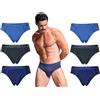 Navigare 6 Slip Uomo Elasticizzati Disponibili in Varie Fantasie Elastico Esterno Firmato (IT, Testo, XL, Regular, Regular, 1429Slip)