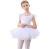 FONLAM Vestito Body Danza Balletto per Bambina Ragazza Tutu Ballerina Danza Classica Bambina (Bianco, 7-8 Anni)