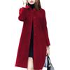 Goolecrimp Cappotto Tweed Donna Autunno e Inverno Elegante Cappotto Donna Monopetto Media Lunghezza Cappotto Slim Tendenza Moda Business Casual Cappotto Tweed (Bordeaux,3XL)