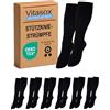 Vitasox 44450 gambaletti a compressione da donna e da uomo, pacco da 6, nero, 43/46